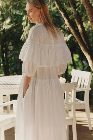 Optical White Linen Fantasia Dress - Linen Tales 4