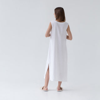 Optical White Linen Nasturtium Nightdress - Linen Tales 3
