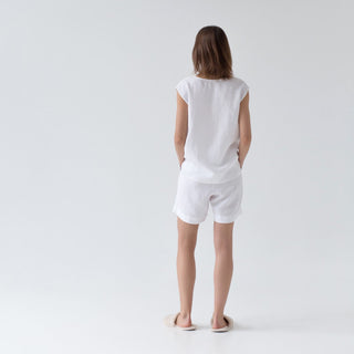 Optical White Linen Verbena Pyjama Set - Linen Tales 3