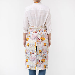 Orange Flow Linen Chef Apron - Linen Tales 3