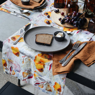 Orange Flow Linen Table Runner - Linen Tales 3