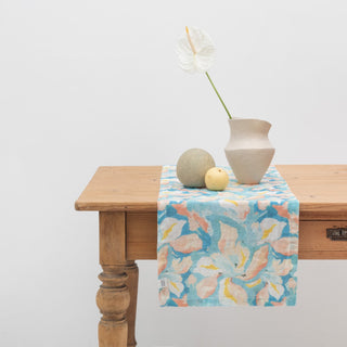 Pastel Iris Linen Table Runner - Linen Tales 