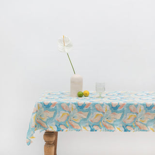 Pastel Iris Linen Tablecloth - Linen Tales 1