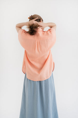 Peach Linen Melody Shirt - Linen Tales 4