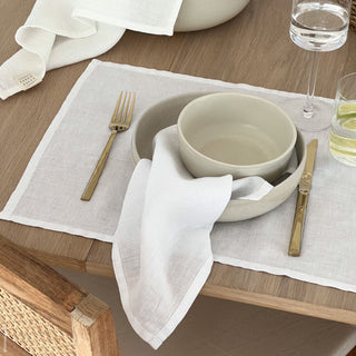 White Lightweight Linen Placemat 6