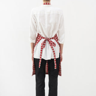 Red Gingham Linen Daily Apron - Linen Tales 3