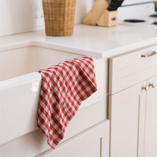 Red Gingham Linen Kitchen Towel - Linen Tales 3