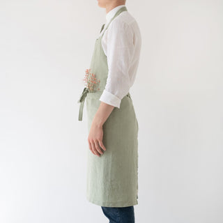 Sage Linen Chef Apron - Linen Tales 