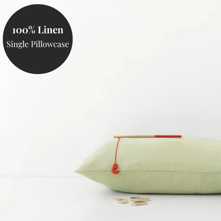 Kids Sage Linen Pillowcase 