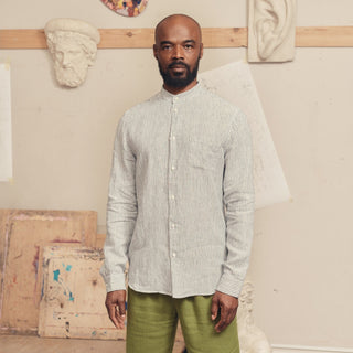 Stripe Linen Snapdragon Shirt - Linen Tales USA 