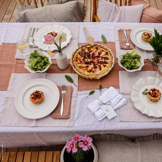 White Lightweight Linen Tablecloth 7