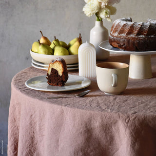 Cafe Creme Lightweight Linen Round Tablecloth 6