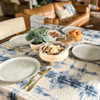 Tie Dye on Natural Linen Tablecloth 3