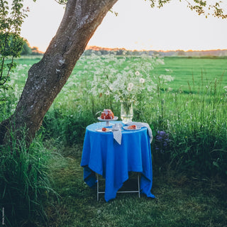 French Blue Linen Tablecloth 4
