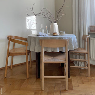 Melange Lightweight Linen Round Tablecloth 6