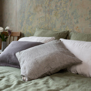 Thin Black Stripes Linen Cushion Cover - Linen Tales 3