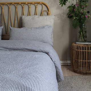 Thin Black Stripes Linen Duvet Cover Set - Linen Tales 3