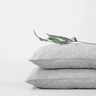 Thin Black Stripes Linen Pillowcase - Linen Tales USA 