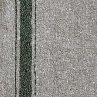 Green Stripe Vintage Linen Fabric 310 g/m2 