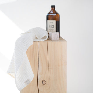 White Linen & Cotton Honeycomb Waffle Towel - Linen Tales 3