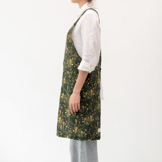 Woodland Linen Crossback Apron - Linen Tales 