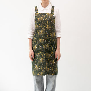 Woodland Linen Crossback Apron - Linen Tales 