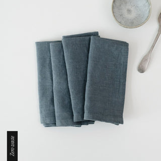 Zero Waste Blue Fog Linen Napkins Set of 4 - Linen Tales 