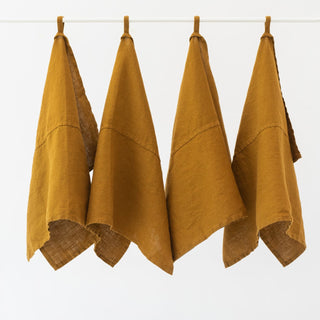 Zero Waste Bronze Linen Kitchen Towels Set of 4 - Linen Tales 