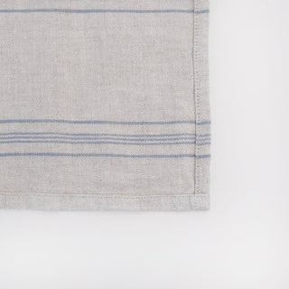 Zero Waste Grey Blue Wide Stripe Rustic Linen Napkins Set of 4 - Linen Tales 3