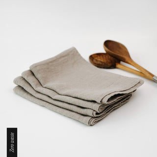 Zero Waste Natural Linen Kitchen Towels Set of 4 - Linen Tales 