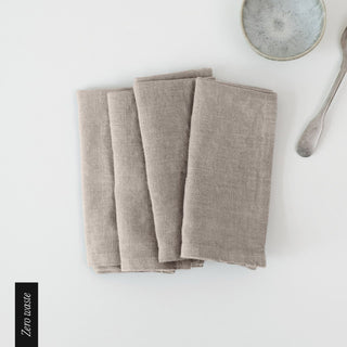 Zero Waste Natural Linen Napkins Set of 4 - Linen Tales 