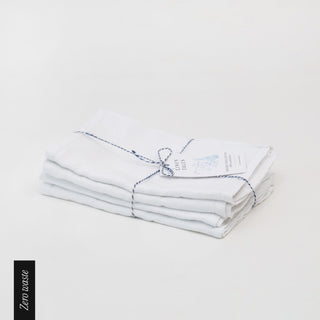 Zero Waste Optical White Linen Kitchen Towels Set of 4 - Linen Tales 