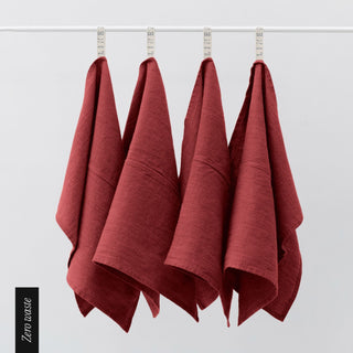 Zero Waste Red Pear Linen Kitchen Towels Set of 4 - Linen Tales 