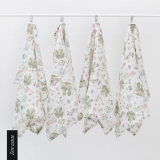 Zero Waste White Botany Linen Kitchen Towels Set of 4 - Linen Tales 