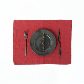 Red Pear Washed Linen Placemat 