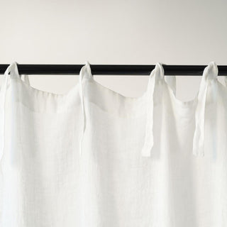 White Daytime Tie Top Curtain 2