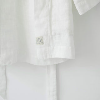 White Kids Linen Bathrobe 2 