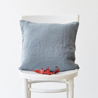 Blue Fog Washed Linen Cushion Cover 