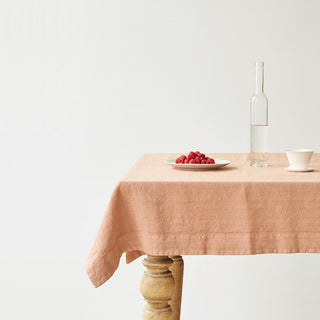 Cafe Creme Washed Linen Tablecloth 1