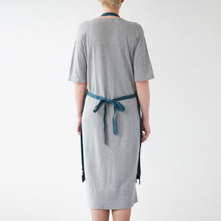 Deep Water Washed Linen Apron 