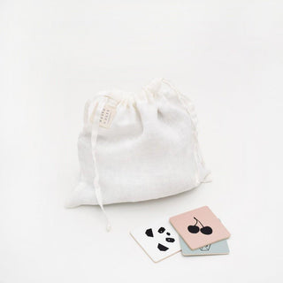 White Kids Washed Linen Toiletry Bag 