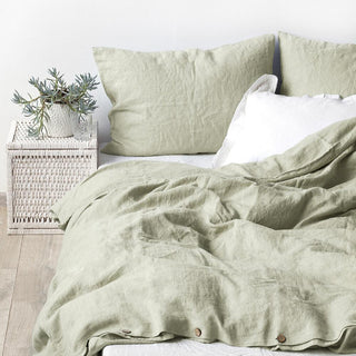 Sage Washed Linen Bed Set 6