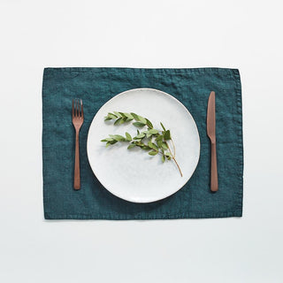 Deep Water Washed Linen Placemat 