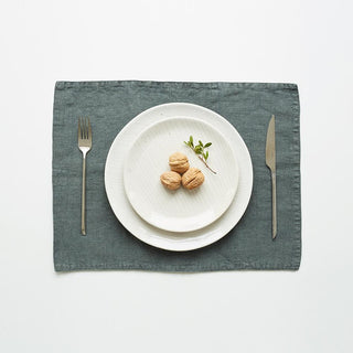 Forest Green Washed Linen Placemat 