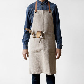 Natural Washed Linen Luxury Apron 
