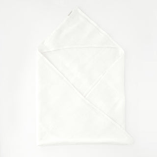 White Kids Washed Linen Hooded Towel 