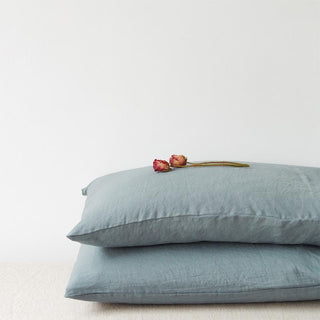 Blue Fog Washed Linen Pillowcase 1