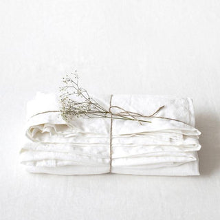 White Washed Linen Bed Sheet 
