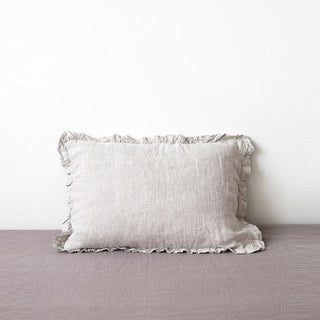 Melange Frilled Washed Linen Pillowcase 1