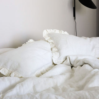 White Linen Pillowcase with Frills 3